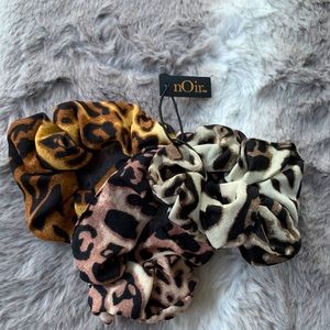 nOir ombré leopard print scrunchies